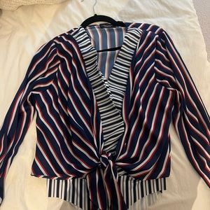Zara Striped Bodysuit Top
